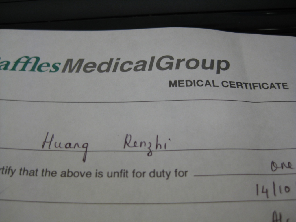 My Medical Certificate!