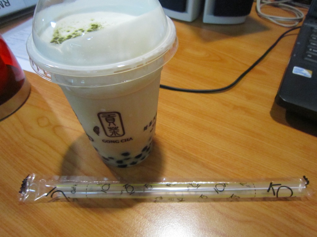 I forgot the straw... so in the end... Somehow this tastes esp. good! =)