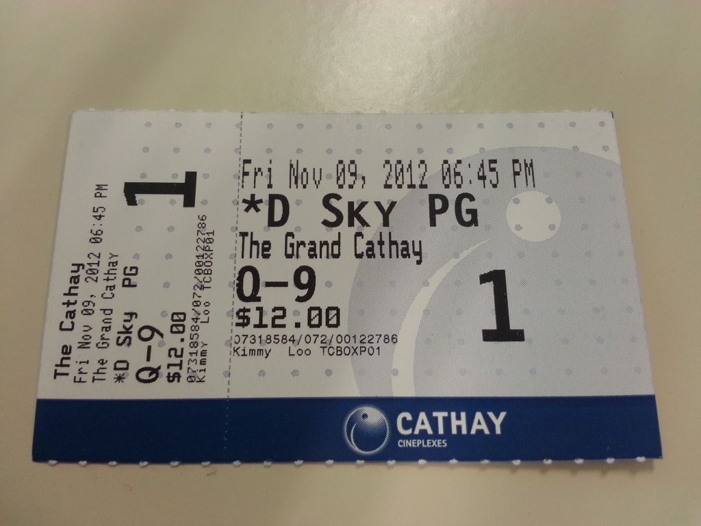 Yay! Free tix for this Friday! SKYFALL!!! 007!