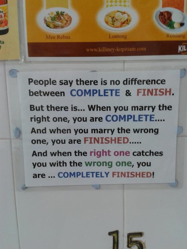 English lesson: Complete VS finished